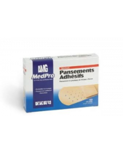 AMG Medical Pansements adhésifs stérilisés MedPro, 2.5cm X 7.6cm ( 1" X 3" ) Boîte de 100