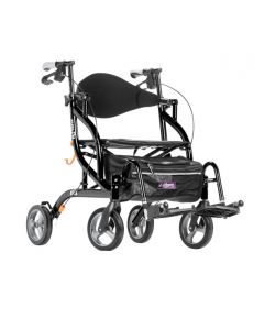 Drive Devilbiss Airgo Fusion Fauteuil De Transport Et Ambulateur à Pliage Latéral assise de 20po Capacité 136kgs ( 300lbs ) Noir