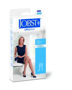 Jobst bas genou UltraSheer 15-20mmHg Femme Régulier Pointe Ouverte Taille Médium Noir