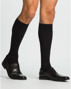 Sigvaris bas genou coton décontracté 15-20 mmhg homme taille A circonférence cheville 19-25cm ( 7.5-10 po ) pointure chaussure 6.5-8.5  Noir 1 paire