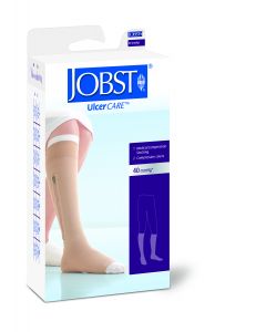 Jobst Bas Système de Compression Prêt-À-Porter UlcerCare Sans Latex (1 Bas+ 2 Doublures ) Sans fermeture Éclair 2X-Large Noir