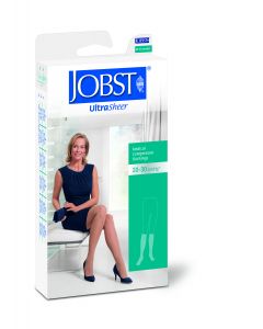 BSN Medical bas genou UltraSheer SoftFit Longueur Régulière Pointe Fermée Femme  20-30mmHg  Taille Petit Beige . Disponible en magasin seulement sur prescription.