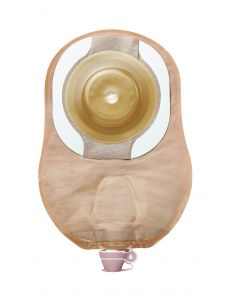 Hollister sac 1 pièce urostomie Premier CeraPlus convexe beige 23mm ( 9 po ) précoupé  22mm (7/8'')  5/bte