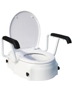 Pro-Aide siège de toilette surélevé ajustable en hauteur 2-4-6po avec bras amovibles et couvercle (allongé et regulière)