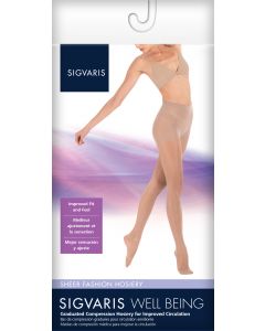 Sigvaris bas culotte Sheer Fashion 15-20mmHg femme taille B circonférence cheville 19-23cm ( 7.5-9 po )  Doré 1 paire