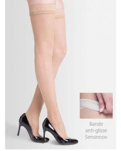 Sigvaris bas cuisse avec bande anti-glisse Sheer 15-20mmhg Petit/Long Femme Tour de hanches 83-112,5cm ( 32.5-44.5 po ) Tour de cuisse 45.5-66cm ( 18-26 po ) Couleur Miel 1 Paire