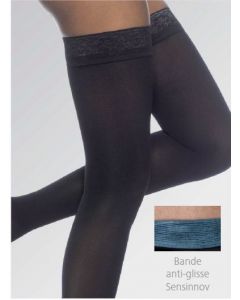 Sigvaris Bas cuisse avec bande anti-glisse 15-20mmHg Femme Tour de hanche 83-112.5cm ( 32.5-44.5 po ) Tour de cuisse 45.5-66cm ( 18-26 po ) Noir 1 Paire